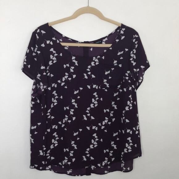 Torrid Purple Gingko Button Back Blouse Size 3X - Picture 3 of 12